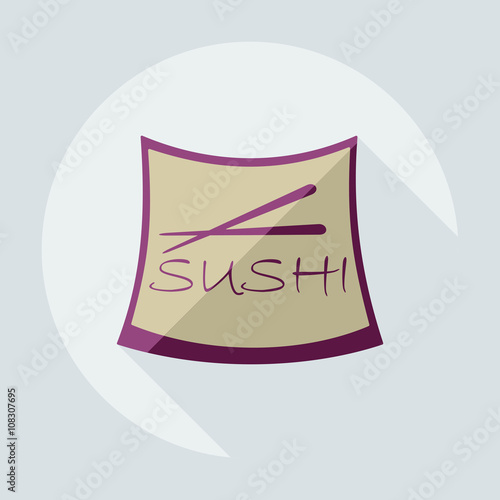 Flat modern design with shadow icons Japanese sushi