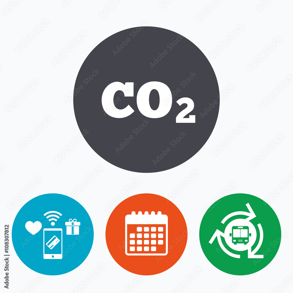 CO2 carbon dioxide formula sign icon. Chemistry CO2 carbon dioxide formula sign icon. Chemistry