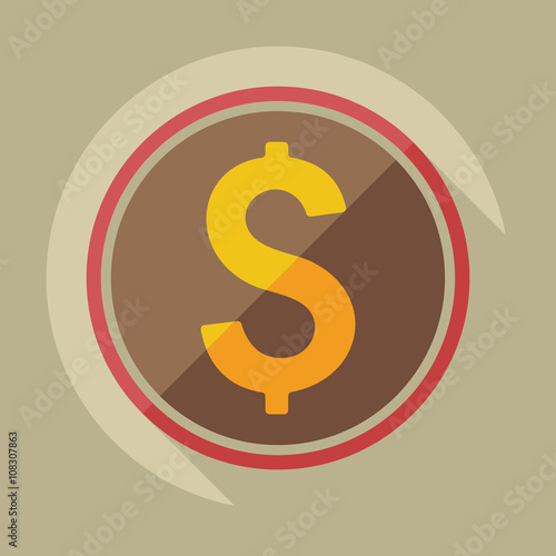 Wallpaper Mural Flat modern design with shadow icons currency unit Torontodigital.ca