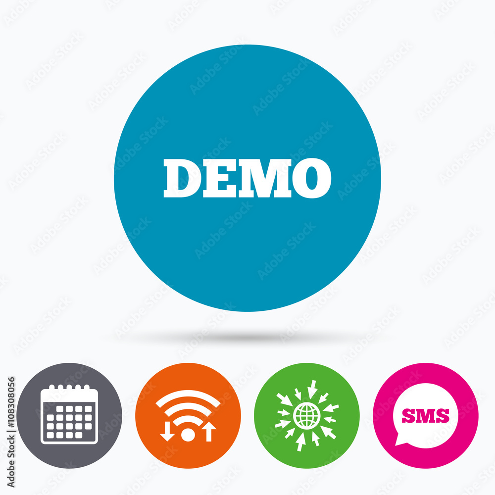 Demo sign icon. Demonstration symbol. Demo sign icon. Demonstration symbol.