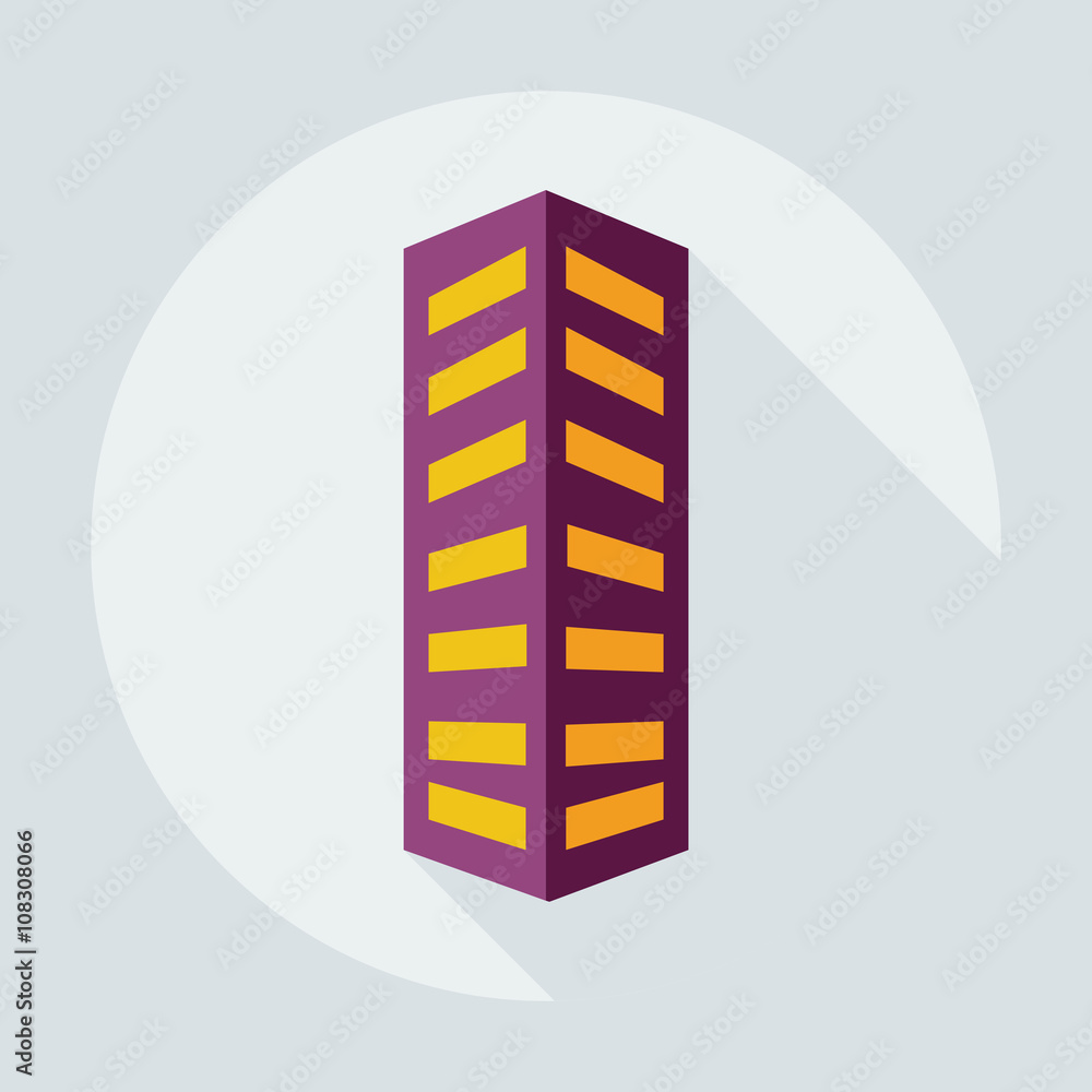 Flat modern design with shadow icons building Flat modern design with shadow icons building