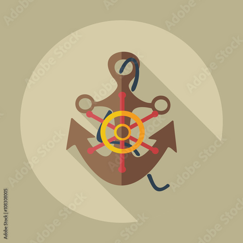 Flat modern design with shadow icons anchor