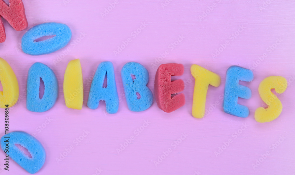 Naklejka premium Diabetes word on pink table