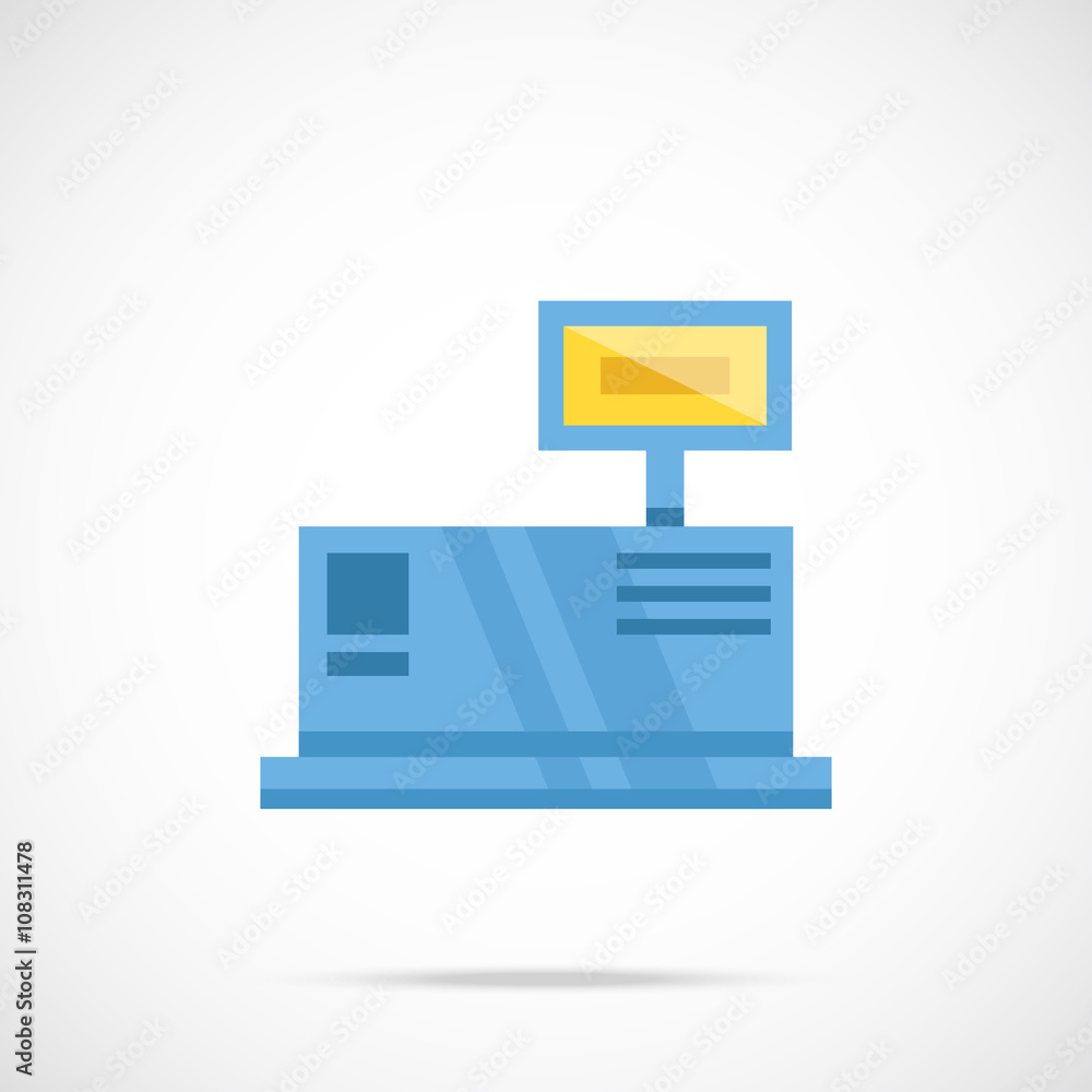 Cash register flat icon. Vector illustration Cash register flat icon. Vector illustration