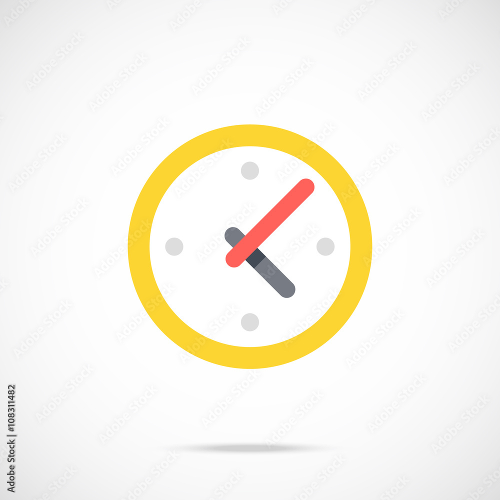 Clock flat icon. Time, working day, business hours concept. Vector illustration Clock flat icon. Time, working day, business hours concept. Vector illustration