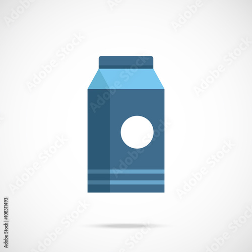 Milk box package flat icon. Vector illustration