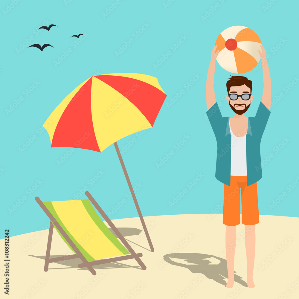 Happy people on vacation. Summer holiday on the beach. Happy people on vacation. Summer holiday on the beach.