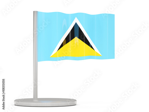 Pin with flag of saint lucia