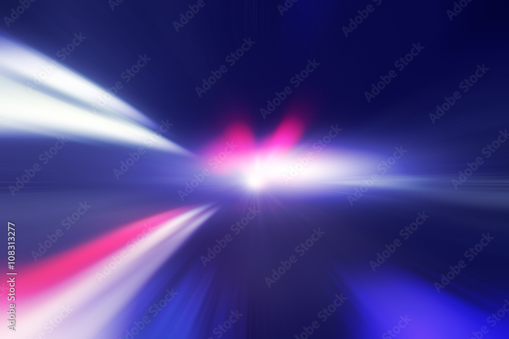 Obraz premium Abstract image of speed motion on the night road.