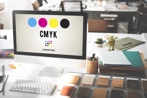 CMYK Cyan Magenta Yellow Key Color Printing Process Concept