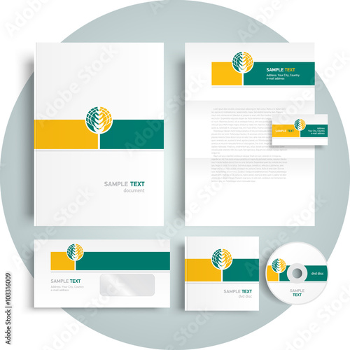 Corporate identity design template  harvest agriculture wheat