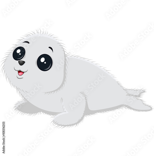 Illustration of cartoon baby seal