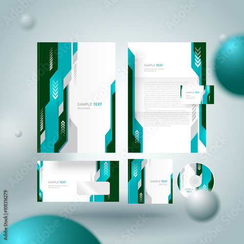 Corporate identity design template abstract geometric