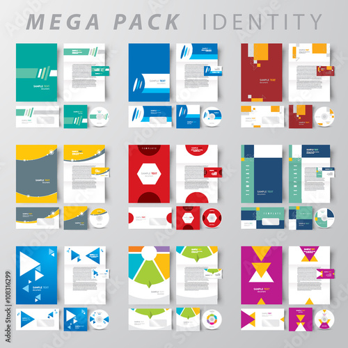 Mega pack Corporate identity design template set