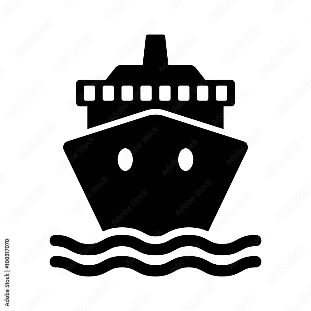 Cruise ship / cargo ship or yacht flat icon for apps and websites Cruise ship / cargo ship or yacht flat icon for apps and websites