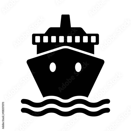 Cruise ship / cargo ship or yacht flat icon for apps and websites