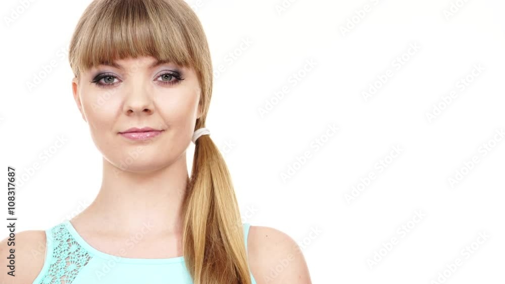 Woman casual student girl looking at camera 4K Woman casual student girl looking at camera 4K