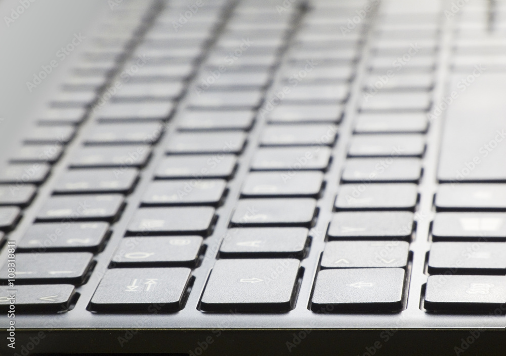 black keyboard side view