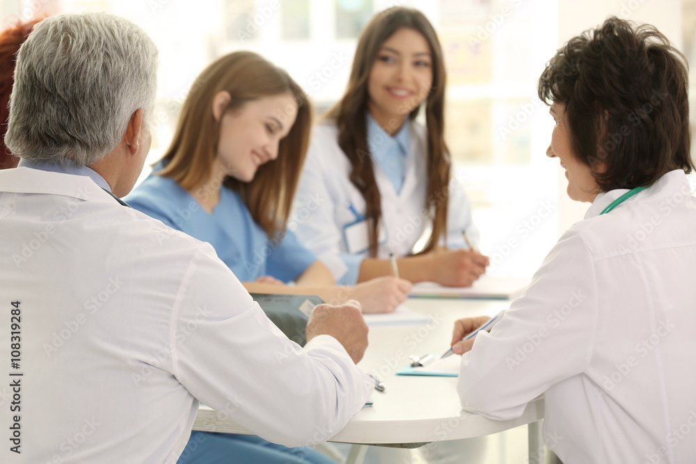 Doctors meeting in office