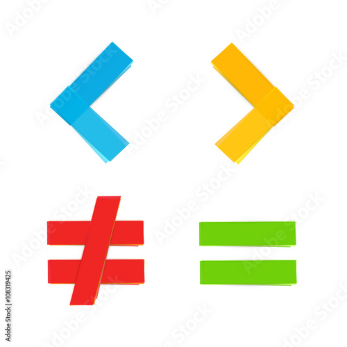 basic mathematical symbols equal less greater