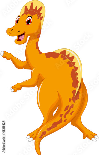 cute dinosaur cartoon standing