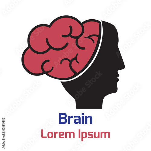 head and brain design template. vector illustration.