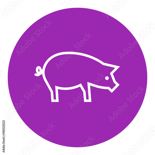 Pig line icon.