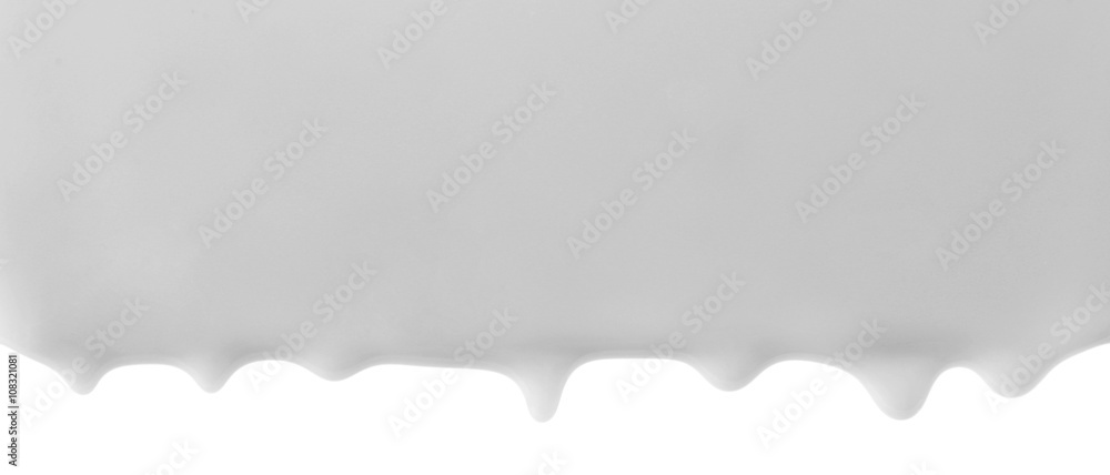 Flows milk, isolated on white Flows milk, isolated on white