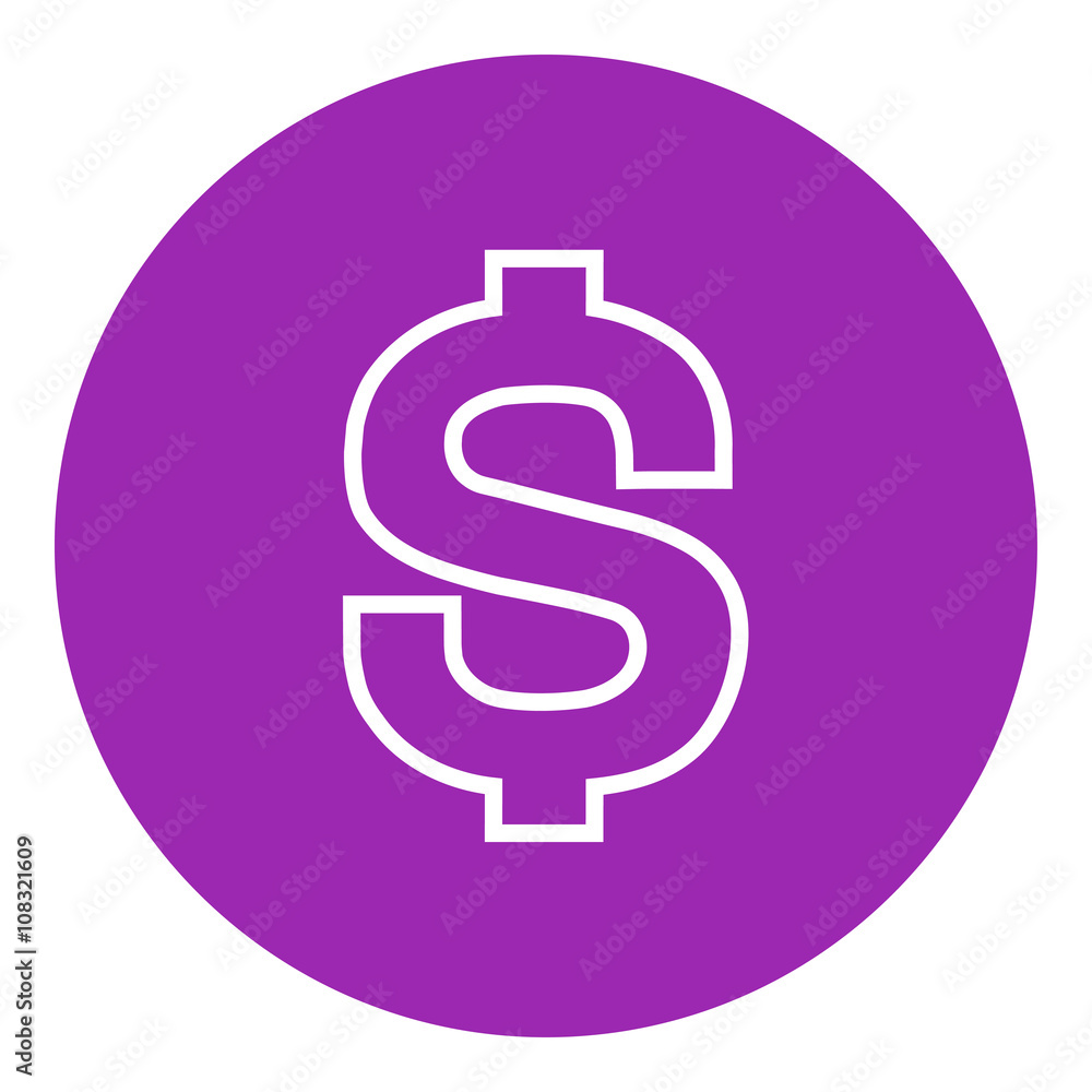Dollar symbol line icon.