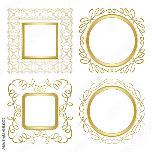 golden ornamental frames with gradient - vector