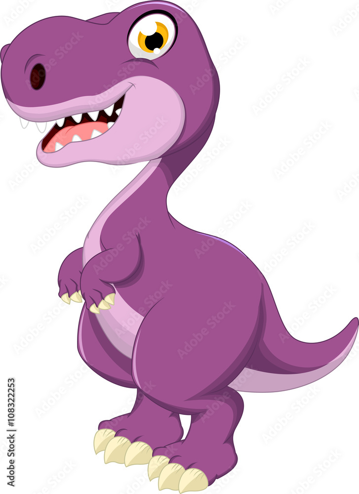 cute purple dinosaur cartoon Stock Vector | Adobe Stock