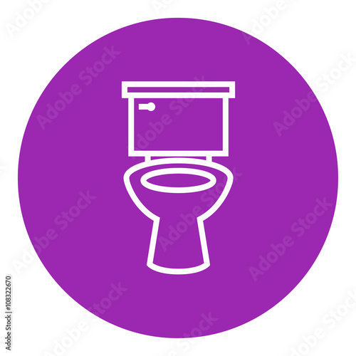 Lavatory bowl line icon.