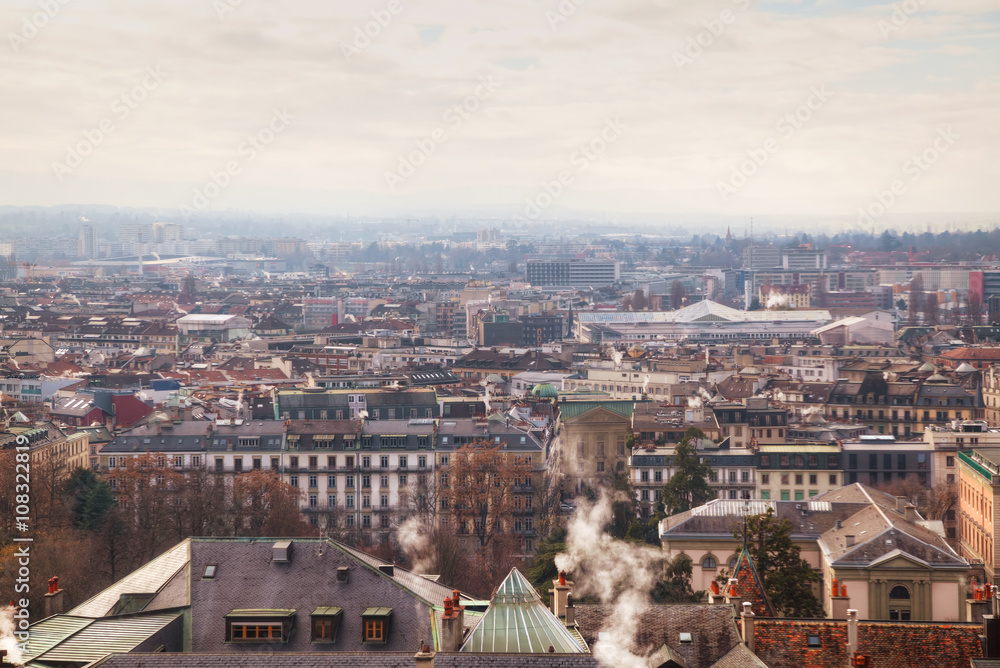 Aerial view of Geneva, Switzerland