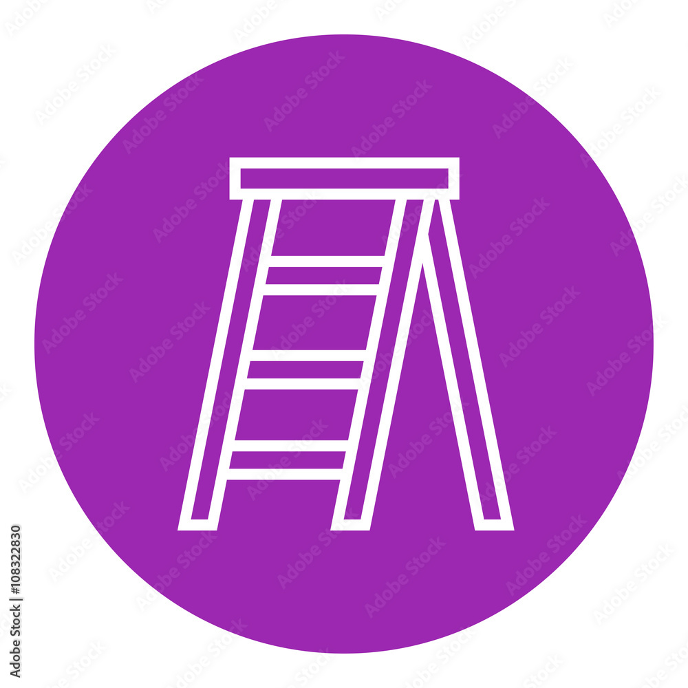 Stepladder line icon. Stepladder line icon.