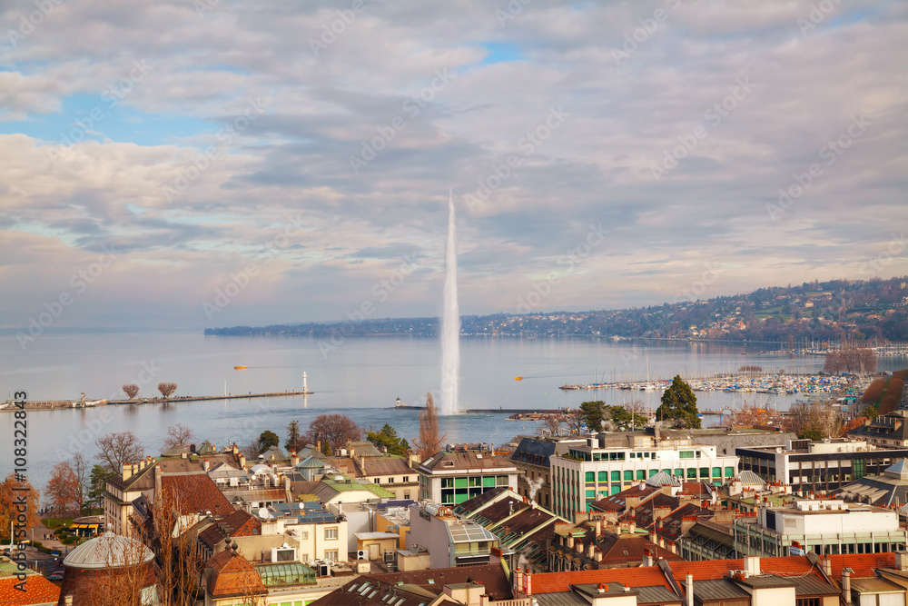 Aerial view of Geneva, Switzerland