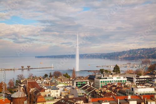 Obraz na płótnie Aerial view of Geneva, Switzerland w salonie