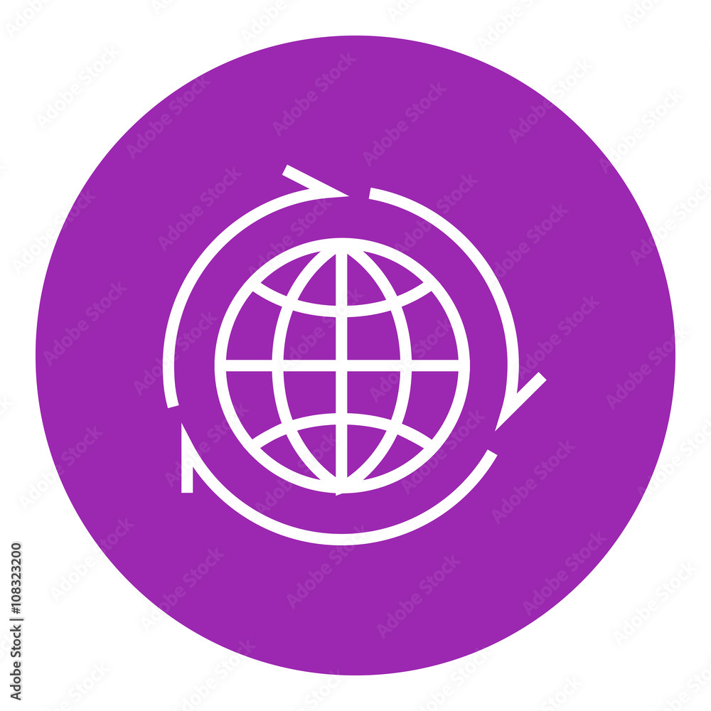 Globe with arrows line icon. Globe with arrows line icon.