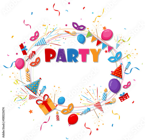 Birthday Celebration background with party icons