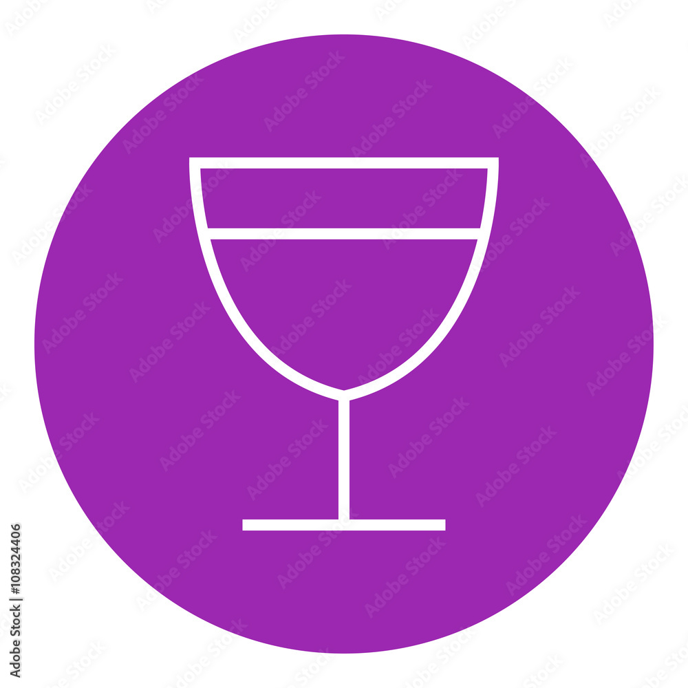 Glass of wine line icon.