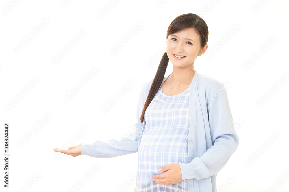 笑顔の妊婦 笑顔の妊婦