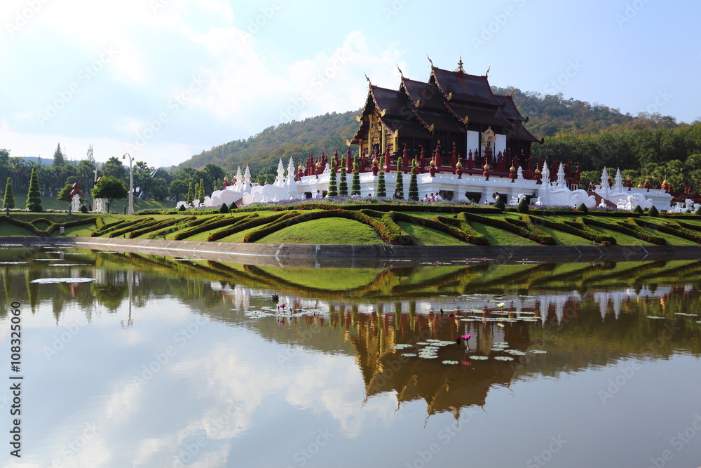 Fototapeta premium The Royal Pavilion (Ho Kham Luang) in Royal Park Rajapruek in Chiang Mai at Thailand