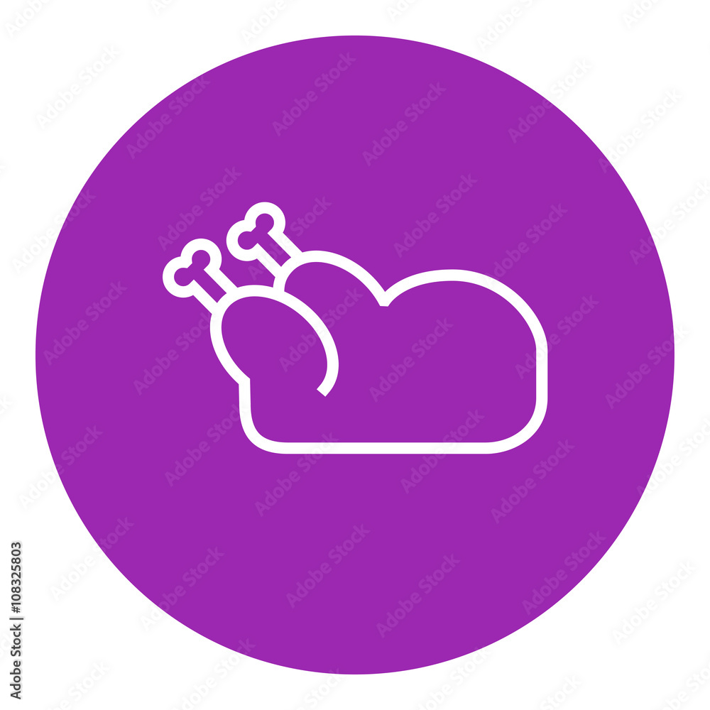 Raw chicken line icon. Raw chicken line icon.