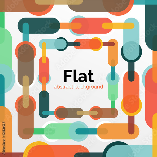 Colorful connected lines on white - abstract background