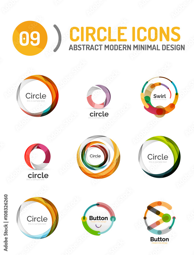 Set of various circle logos Set of various circle logos