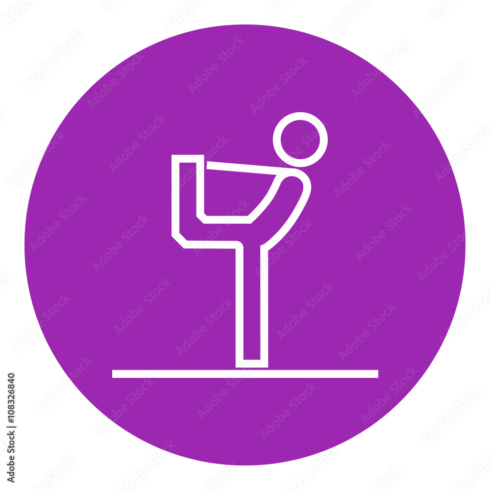 Man practicing yoga line icon. Man practicing yoga line icon.