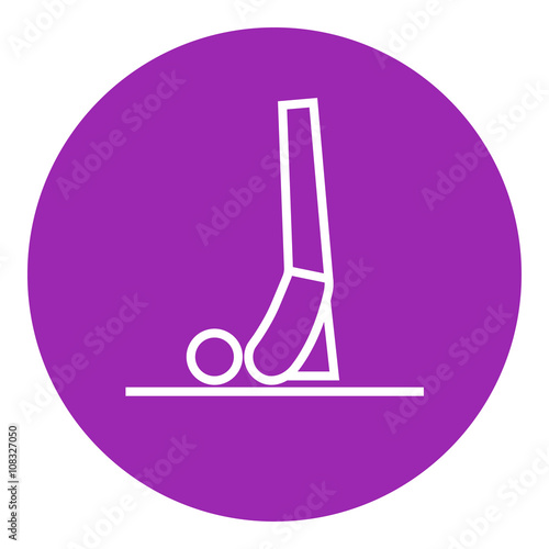 Man practicing yoga line icon.