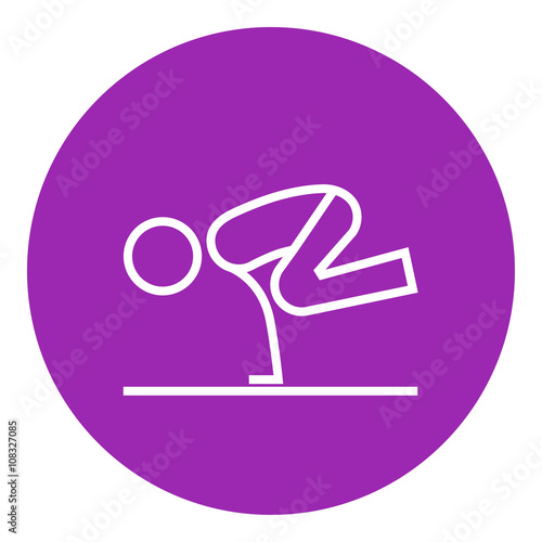 Man practicing yoga line icon.