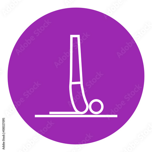 Man practicing yoga line icon.