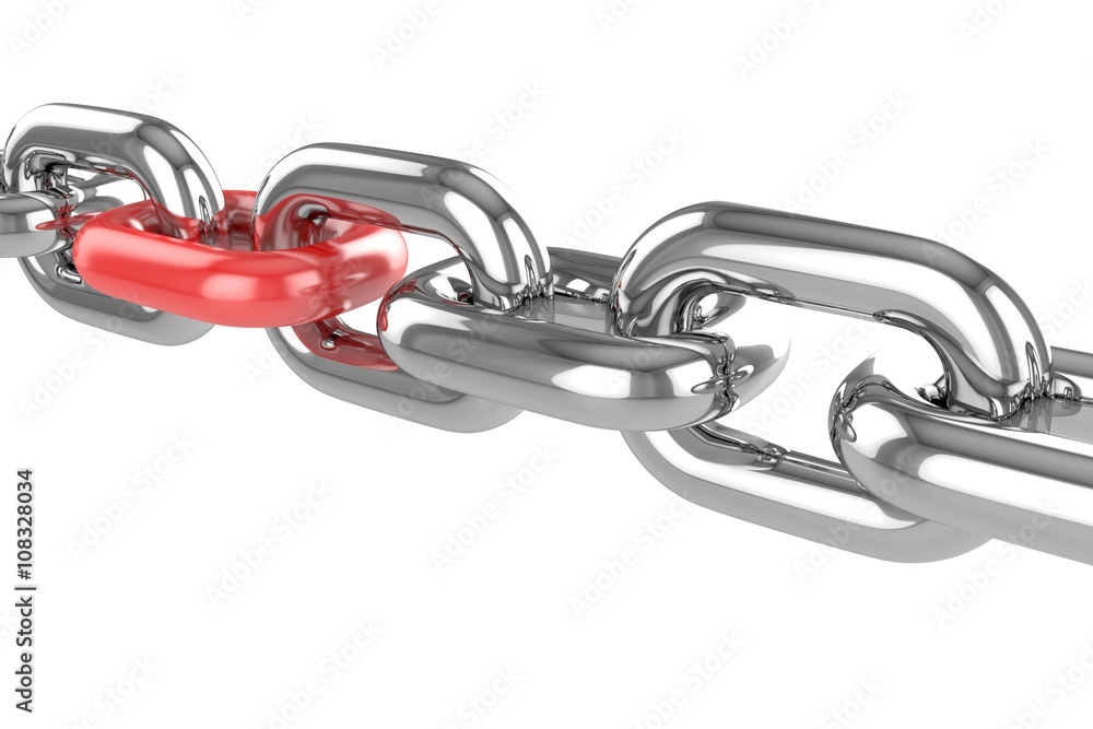 Obraz premium 3d render stainless steel chain