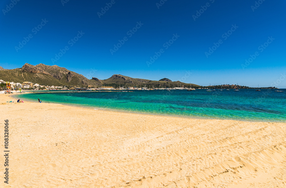 Panorama Coastline of Pollenca Majorca Spain Island